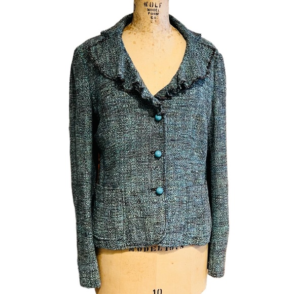 MOSCHINO Cheap and Chic Authentic Size 12 Jacket Virgin Wool Rayon Silk Blend - Picture 3 of 15
